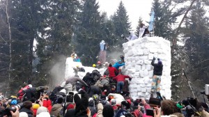 Snow town siege Russian Maslenitsa